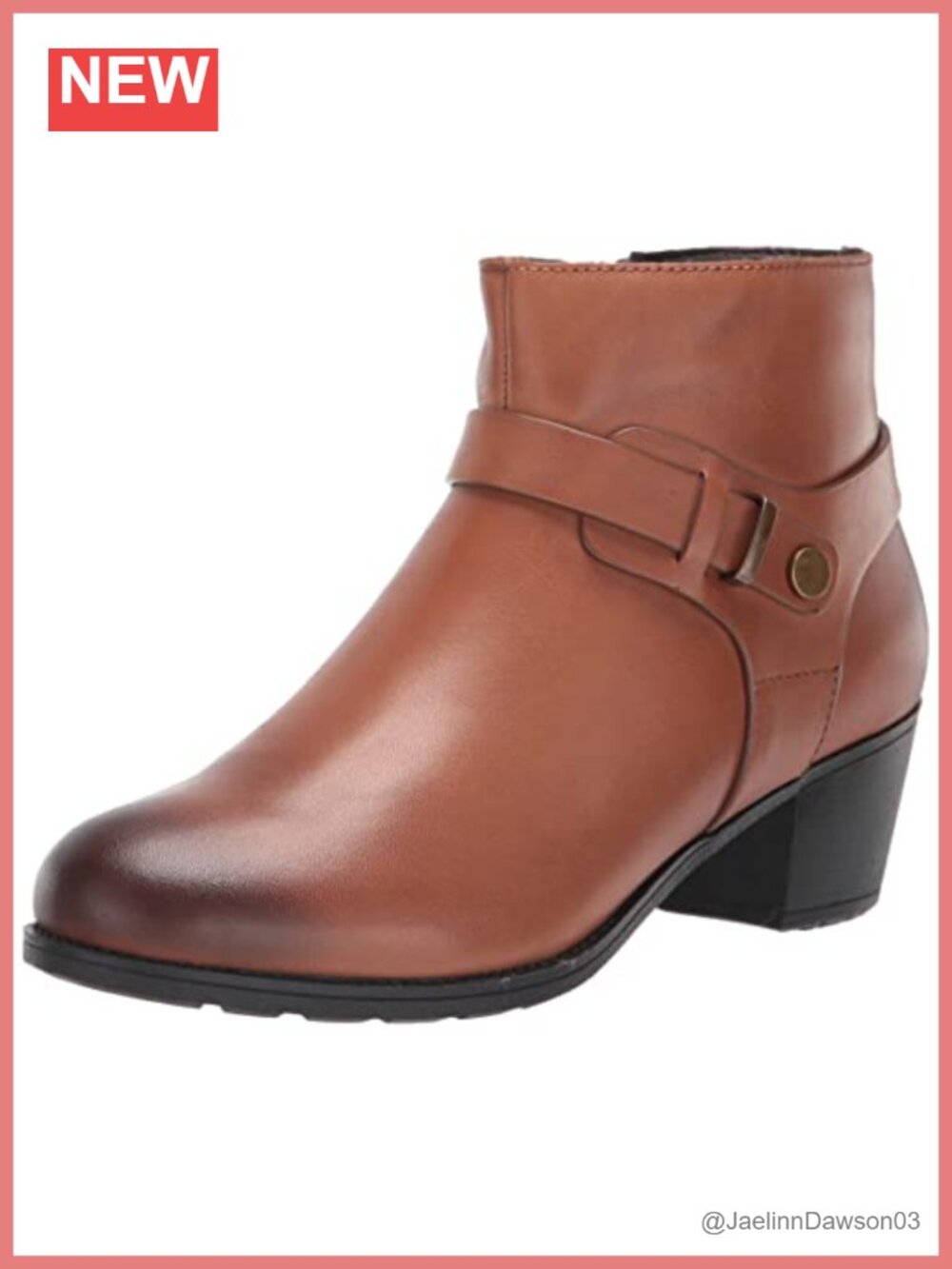 Propét Topaz Women's Ankle Boot Full-Grain Leather Block Heel